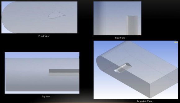 Figure 4 : CAD model of the 3d Air wing with the far field-