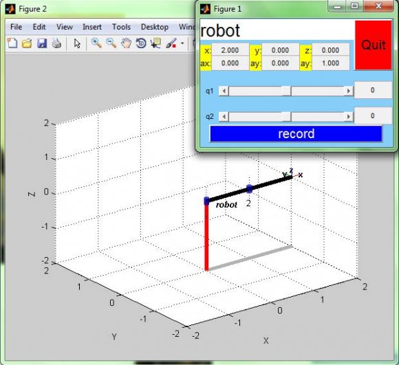 Fig. 2 : Home position of 2-R Robot