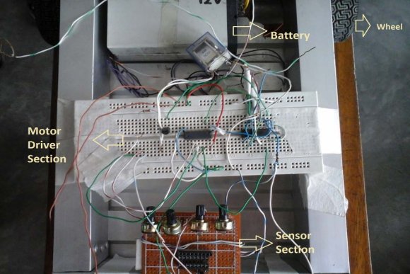Figure 12 : Prototype vehicle testing (on the left) & three photosensor based automated solar vehicle on the road