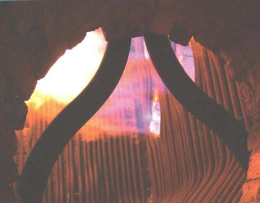 Figure 3: Temperature distribution in the HX TEG (markers -the temperature of modules T, °C; lines -temperatures of heat carriers, t, °C).
