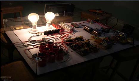 Fig. 13 : V and I behavior for resistive load The load monitoring of resistive load by microcontroller is shown on LCD in Fig 14.