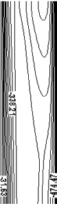 a) Study of crack propagation in the stiffened panel Stress Intensity Factor v/s different crack lengths are plotted shown in Fig. 12. It is observed that, SIF increases gradually with increase in the crack length. When the crack reaches nearer to the frame, the value of SIF keeps decreasing. It found that, the value of SIF 13.10 MPa?m at crack length of 50 mm and increases to 39.06 MPa?m at crack length of 1000 mm.