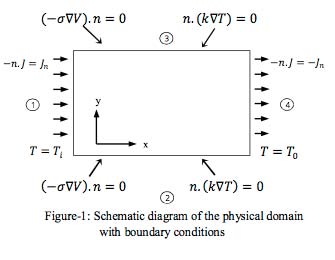 Figure 1 : Schematic diagram of the physical domain with boundary conditions