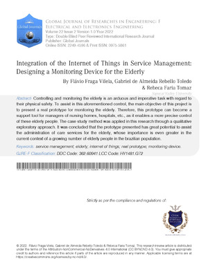 Integration of the Internet of things in Service Management: Designing a Monitoring Device for the Elderly