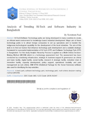 Analysis of Trending Hi-Tech and Software Industry in Bangladesh