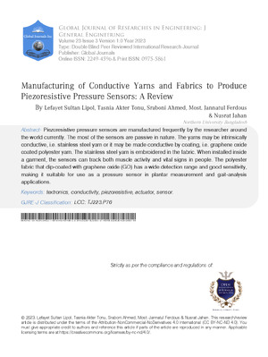 Manufacturing of Conductive Yarns and Fabrics to Produce Piezoresistive Pressure Sensors: A Review