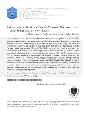 Automatic Identification of Driving Maneuver Patterns using a Robust Hidden Semi-Markov Models