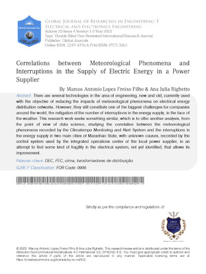 Correlations Between Meteorological Phenomena and Interruptions in the Supply of Electric Energy in a Power Supplier